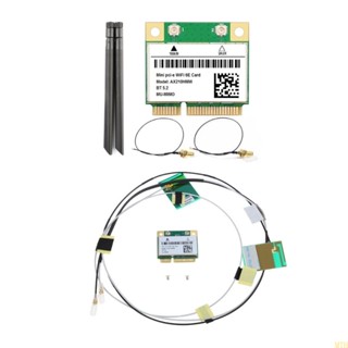 Moon อะแดปเตอร์การ์ด WiFi6E AX210HMW Mini PCI-E Wifi บลูทูธ 5 2 สําหรับ Intel AX210 Card AX210