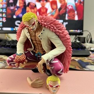 9.9 เหนื่อยมากตุ๊กตาโมเดลฟิกเกอร์ One Piece Shichibukai Squatting Posture Xiaotangtang Giccode Doflamingo สําหรับตกแต่ง RQJM