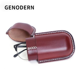 Genodern กระเป๋าเก็บแว่นตา แฮนด์เมด แบบพกพา สไตล์เรโทร