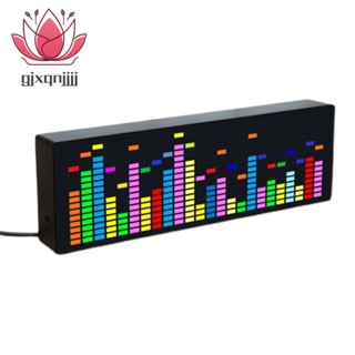 ไฟ LED สเปกตรัมเพลง ไฟเซนเซอร์เสียง 1624 RGB แสดงระดับบรรยากาศ พร้อมหน้าจอนาฬิกา (ควบคุมสายไฟ)