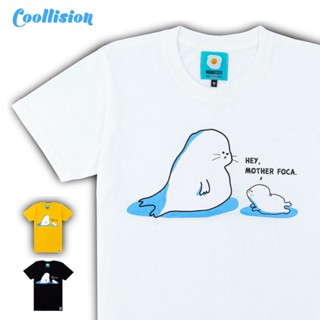 #Coollision น้องอุ๋งงงๆ เสื้อยืดสกรีนลายแมวน้ำแม่ลูก เสื้อสกรีนแมวน่้ำ unisex