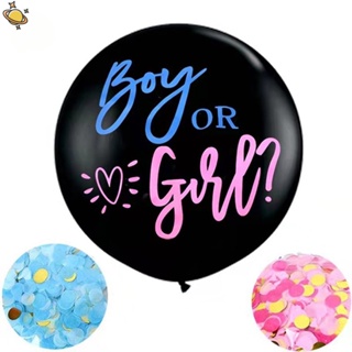 1 Set Giant Boy or Girl Gender Reveal Black Latex Balloon Baby Shower Confetti Ballons Birthday Gender Reveal Party Decoration YKD