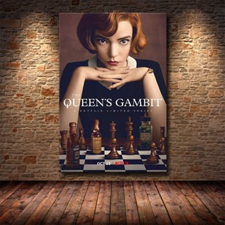 โปสเตอร์ภาพยนต์ และภาพพิมพ์ Queen S Gambit ผ้าแคนวาส สําหรับตกแต่งผนังบ้าน ห้อง