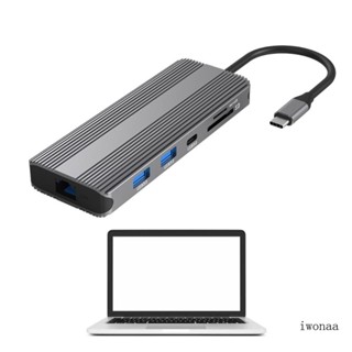 Iwo อะแดปเตอร์ USB TypeC เป็น Hdmi 10 in 1 พอร์ต TypeC HUB 4K120Hz สําหรับหน้าจอคู่ 8K-DP แล็ปท็อป