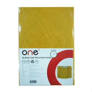 ซองเอกสารสีน้ำตาล ONE กระดาษคราฟท์ KA ขนาด 6 3/8 x 9 นิ้ว แถบกาวซิลิคอน แพ็ค 25 ซอง