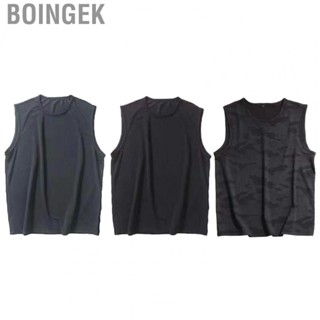 Boingek Men Tank Top  Summer Sleeveless Shirt Polyester Fiber Workout Vest for Sports