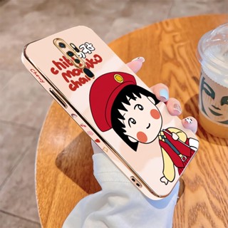 เคส OPPO A3S A5 A5S A7 A12 A12S A5 A9 2020 A83 A91 เคสโทรศัพท์มือถือแบบนิ่ม ขอบสี่เหลี่ยม ลายเชอร์รี่ มีทบอล หรูหรา