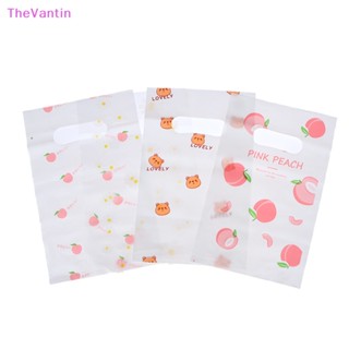 Thevantin ถุงพลาสติก ลายหมี เดซี่ พีช ขนาดเล็ก พร้อมหูหิ้ว สําหรับใส่ของขวัญ 10 ชิ้น