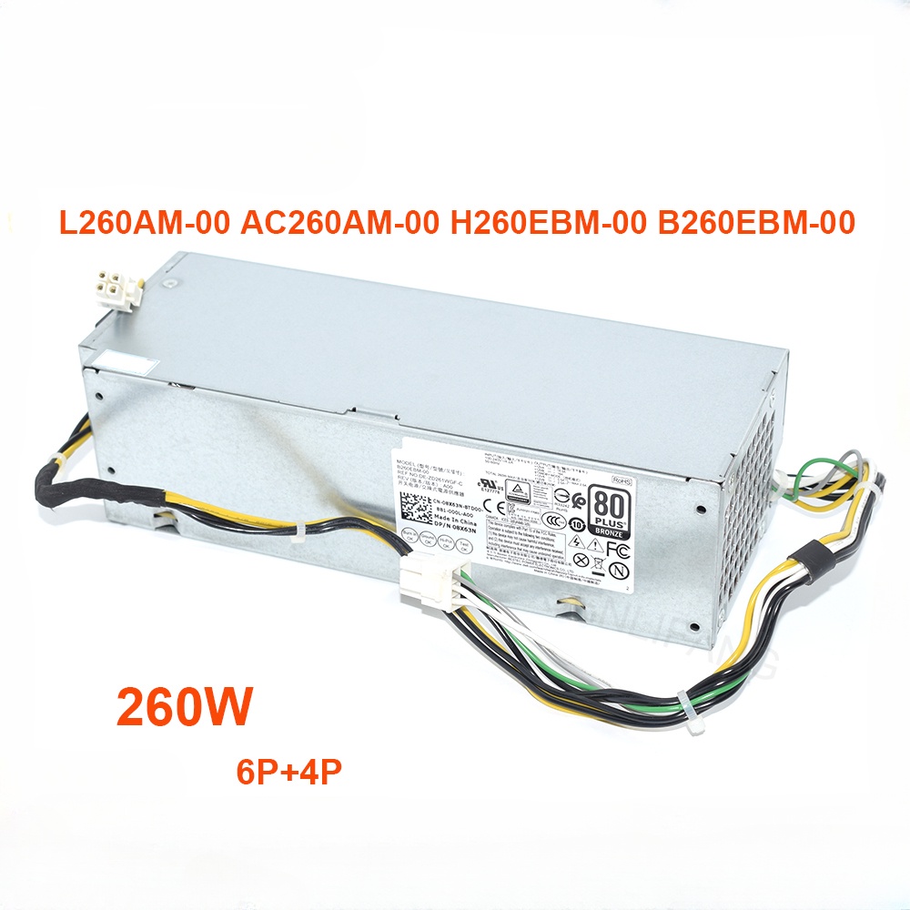 ใหม ่ สําหรับ Dell Optiplex 3050 7050 3060 7060 7070 5090 แหล ่ งจ ่ ายไฟ 260W 6Pin 08X63N H260EBM-00 B260EBM-00 L260EBM-00 AC260EBM-00