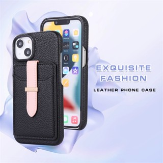 เคสโทรศัพท์มือถือหนัง กันกระแทก พร้อมช่องใส่บัตร แฟชั่น สําหรับ IPhone 14 Pro Max 14 Pro 13 Pro Max 13 Pro 12 Pro Max 11