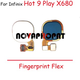 Novaphopat สายเคเบิลอ่อน ปุ่มโฮมเซนเซอร์สแกนลายนิ้วมือ สําหรับ Infinix Hot 9 10 10S Play X680 X682 X688 X689