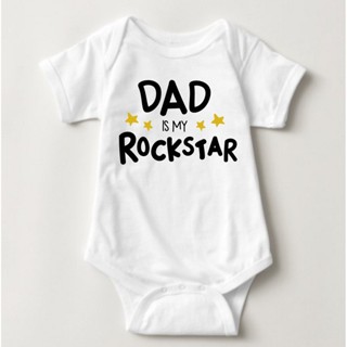 Baby Statement Onesies - Dad is my Rockstar SQSB