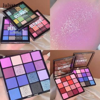 JULYSTAR 16 Color Jam Eyeshadow Plate Waterproof Shimmer Easy To Wear Pearlescent Matte Fine Flashing Colorful เครื่องมือแต่งหน้า