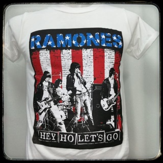 🇺🇸​เสื้อวงRamones​สีขาวผ้าบาง​🇺🇸