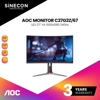 AOC MONITOR 27 VA FHD CURVE Adaptive SYNC 240Hz จอมอนิเตอร์จอโค้ง C27G2Z/67 Warranty 3 Year