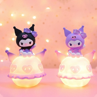 โคมไฟกลางคืน LED รูปการ์ตูน Sanrio Kuromi Cinnamonroll Moon 3D สําหรับตกแต่งห้องนอน