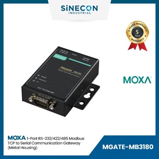 Moxa โมซ่า Communication Gateway รุ่น MGATE-MB3180 1 Port RS-232/422/485 Modbus TCP to Serial Communication Gateway