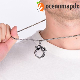 OCEANMAPDZ สร้อยคอโซ่สเตนเลส จี้งู เรียบง่าย ของขวัญวันเกิด สไตล์ฮิปฮอป สําหรับผู้ชาย