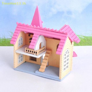 Timehee บ้านตุ๊กตาจิ๋ว สีชมพู 1/12 DIY