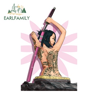 Earlfamily สติกเกอร์ไวนิล PVC กันน้ํา ลายซามูไร Japaness Geisha ขนาด 13 ซม. X11.4 ซม. สําหรับตกแต่งรถยนต์