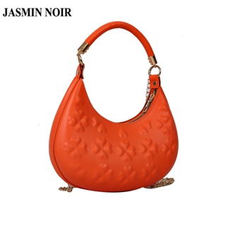 Jasmin NOIR กระเป๋าถือ กระเป๋าสะพายไหล่ สะพายข้าง ขนาดเล็ก พิมพ์ลายดอกไม้ พร้อมสายโซ่คล้อง สําหรับสตรี