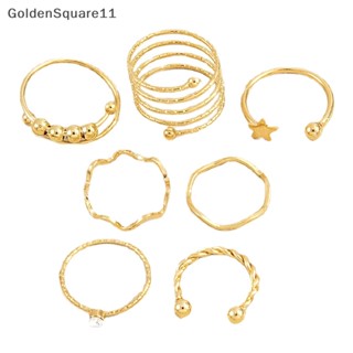 Goldensquare ชุดแหวนเปิด ปรับได้ สไตล์โบฮีเมียน ของขวัญวันเกิด สําหรับผู้หญิง 7 ชิ้น ต่อชุด