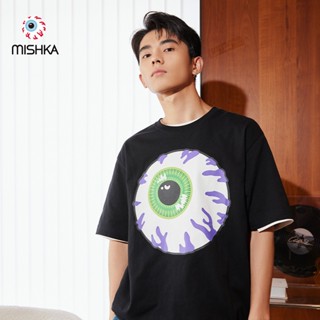 【พร้อมส่ง】Mishka Big eye tide brand ใหม่ เสื้อยืดลําลอง แขนสั้น คอกลม ยอดนิยม สําหรับผู้ชาย และผู้หญิง เหมาะกับฤดูร้อน สไตล์อเมริกัน