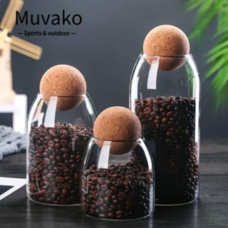 MUVAKO ขวดโหลแก้วใส พร้อมฝาปิด สําหรับเก็บอาหาร ชา กาแฟ น้ําตาล