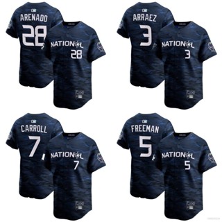Qy 2023-2024 เสื้อคาร์ดิแกนเบสบอล พิมพ์ลาย All Star Jersey Arenado Arraez Freeman Carroll สําหรับผู้ชาย