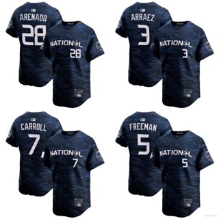 Qy 2023-2024 เสื้อคาร์ดิแกนเบสบอล พิมพ์ลาย All Star Jersey Arenado Arraez Freeman Carroll สําหรับผู้ชาย