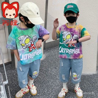 พร้อมส่ง เสื้อยืดลําลอง แขนสั้น พิมพ์ลาย Superman Ali Boys แฟชั่นฤดูร้อน สําหรับเด็กผู้ชาย