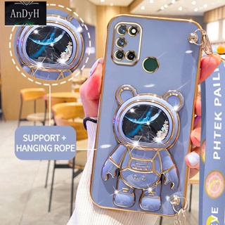 Andyh เคสโทรศัพท์มือถือ ลายนักบินอวกาศ 3D พร้อมสายคล้อง สําหรับ OPPO Realme 7i Realme C17