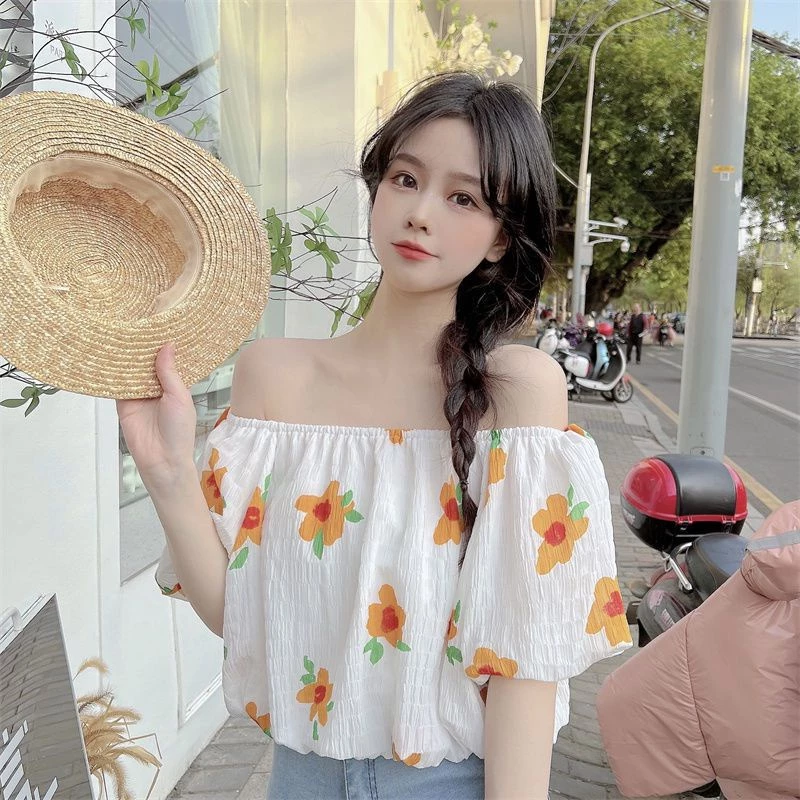 Bee เสื้อลายดอกแขนฟองแขนสั้นแฟชั่นผู้หญิง thumbnail 9