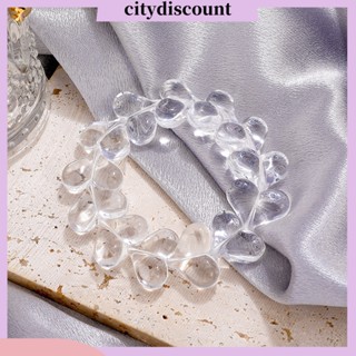 &lt;citydiscount&gt; สร้อยข้อมือ ลูกปัดคริสตัลเทียม อะคริลิคใส รูปหัวใจ แฮนด์เมด สไตล์มินิมอล เครื่องประดับ สําหรับผู้หญิง