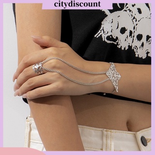 &lt;citydiscount&gt; สร้อยข้อมือ กลวง เปิดท้าย บุคลิกภาพ ปรับได้ ฝีมือดี ตกแต่ง ไม่ซีดจาง แฟชั่น เรียบง่าย โซ่ข้อมือ แหวน ผู้หญิง อุปกรณ์เสริม