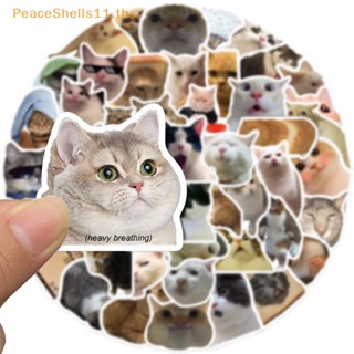 Peaceshells สติกเกอร์ ลายกราฟฟิตี้แมว MEME สําหรับติดตกแต่งโน้ตบุ๊ก แล็ปท็อป 50 ชิ้น