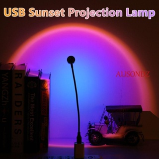 ALISONDZ โคมไฟโปรเจคเตอร์ LED พอร์ต USB กันน้ํา สีรุ้ง สําหรับตกแต่งห้อง