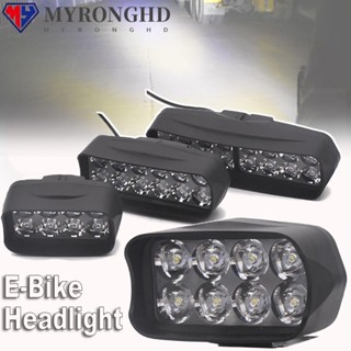 MYRONGHD หลอดไฟหน้า LED 8 12 16 ดวง สว่างมาก สําหรับรถจักรยานไฟฟ้า สกูตเตอร์