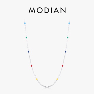 Modian สร้อยคอโซ่ยาว เงินแท้ 925 หลากสี เครื่องประดับแฟชั่น สําหรับผู้หญิง