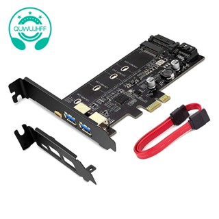 การ์ดอะแดปเตอร์ PCI-E เป็น USB 3.0 PCI Express 1 USB C และ 2 พอร์ต USB A M.2 NVME เป็น PCIe 3.0 พร้อมตัวยึด