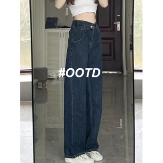 OOTD SHOP กางเกงขายาว กางเกงยีนส์ผู้หญิง ผู้หญิงแฟชั่นเกาหลี A97L05O