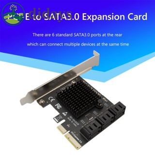 อะแดปเตอร์การ์ดขยาย SATA PCIe 6 พอร์ต SATA III เป็น PCI Express 3.0 X4