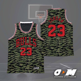 เสื้อกีฬาแขนสั้น ลายทีม Jordan BULLS Tiger Camou x ODM