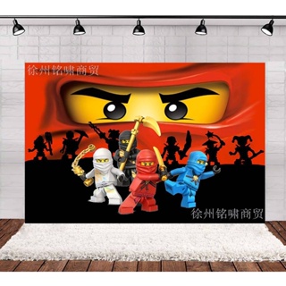 Kira LEGO Ninjago ธีมวันเกิด ฉากหลังแบนเนอร์ ตกแต่งปาร์ตี้ ถ่ายภาพ พื้นหลังผ้า