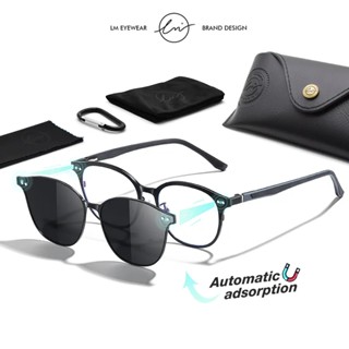 2 In 1 Polarized แว่นตากันแดด เลนส์โพลาไรซ์ มองเห็นกลางคืน สีฟ้า สําหรับผู้ชาย และผู้หญิง