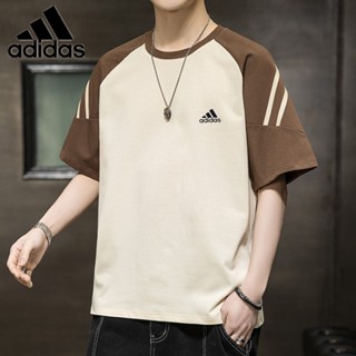 Adidas เสื้อยืดลําลอง แขนสั้น คอกลม ของแท้ เหมาะกับการเล่นกีฬากลางแจ้ง สําหรับผู้ชาย และผู้หญิง