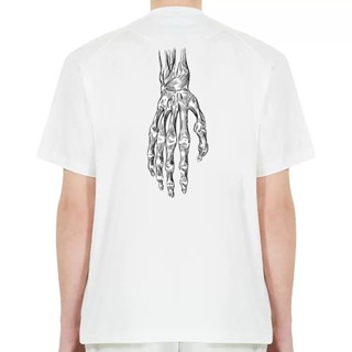 Yohji Yamamoto Demon Hand Pattern Y3 เสื้อยืดลําลอง แขนสั้น พิมพ์ลายหัวกะโหลก ทรงหลวม เข้ากับทุกการแต่งกาย สําหรับผู้ชาย ผู้หญิง