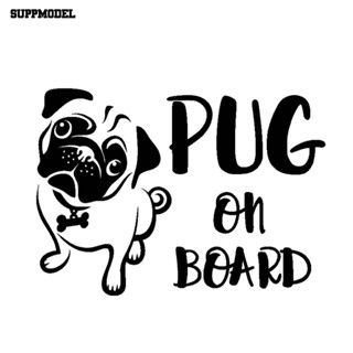 [SML.z] สติกเกอร์ ลายการ์ตูนสุนัข PUG ON BOARD กันน้ํา ขนาด 167x12 ซม. สําหรับตกแต่งรถยนต์