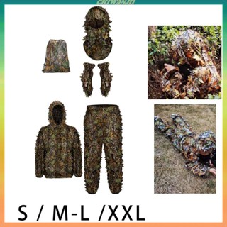 [Chiwanji1] Ghillie ถุงมือ ลายใบไม้ 3D สําหรับผู้ชาย ดูนก ฮาโลวีน