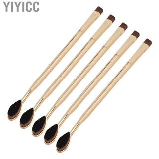 Yiyicc 5pcs Double Headed Makeup Brush Gold Electroplating Handle Soft Hair Ended Eyebrow